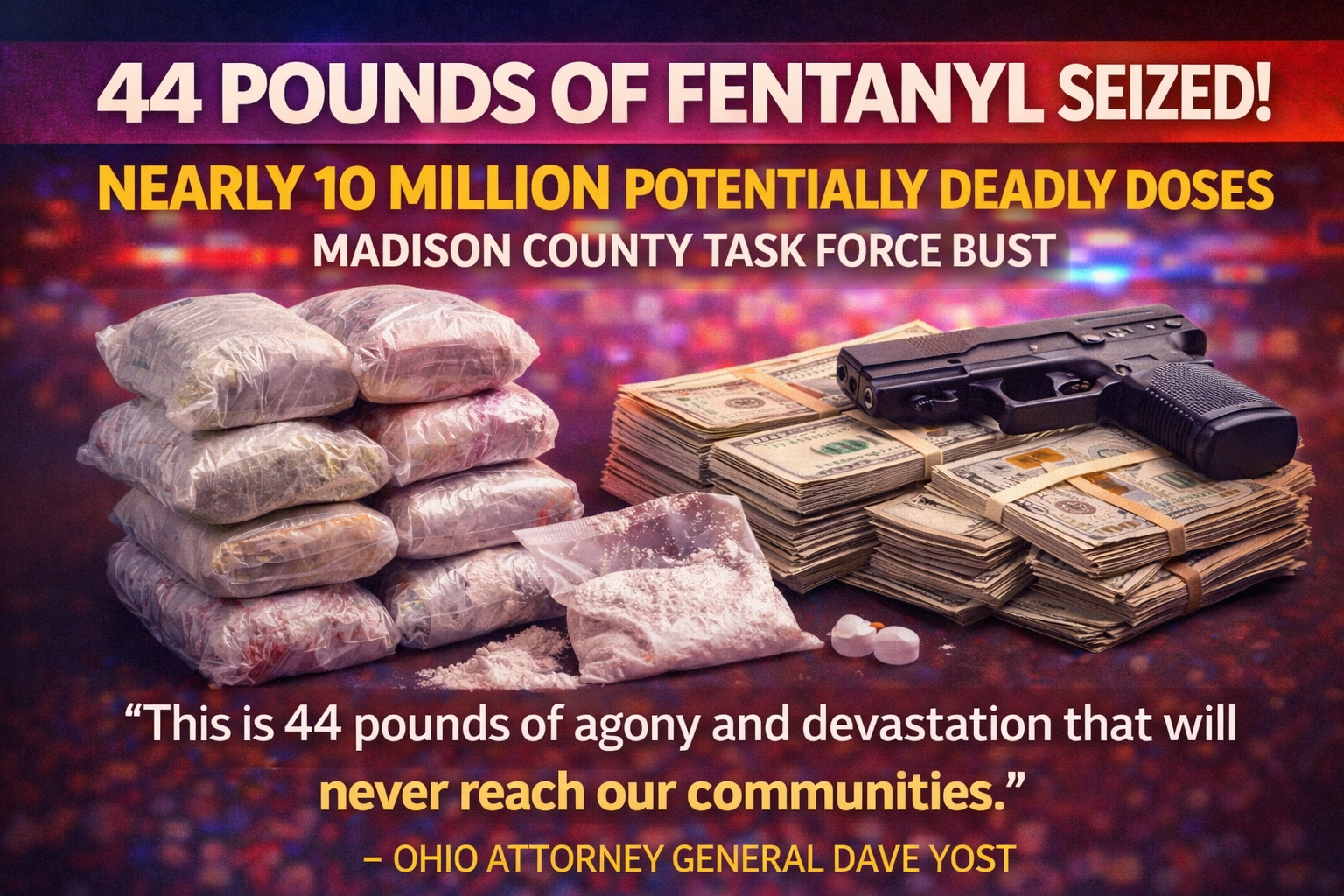 44 pounds of fentanyl seized in Madison County; two charged