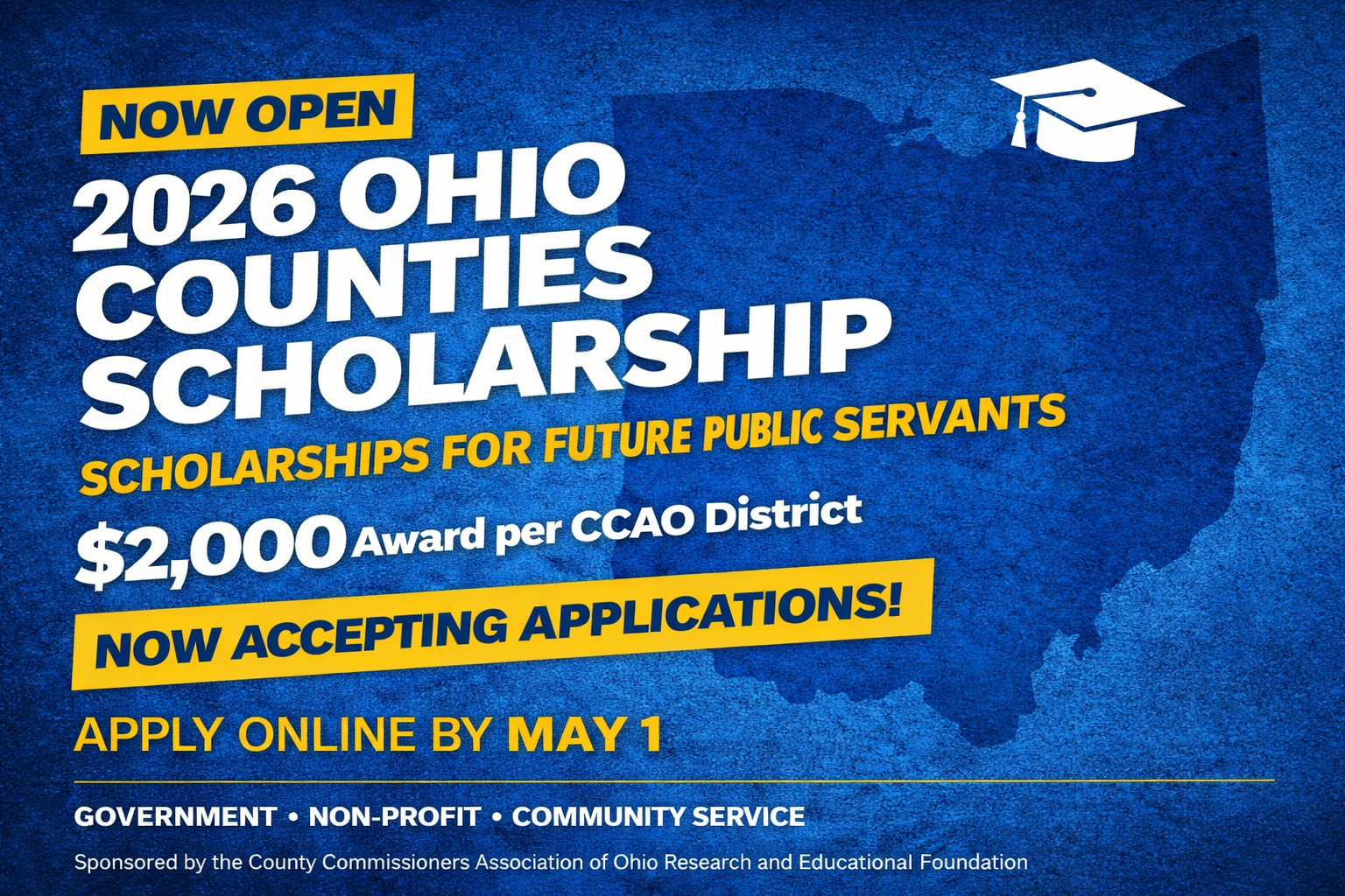 $2,000 Ohio Counties Scholarships now open for future public servants