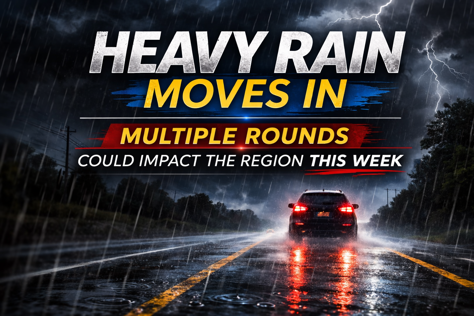 Heavy rain moves in — multiple rounds could impact the region this week