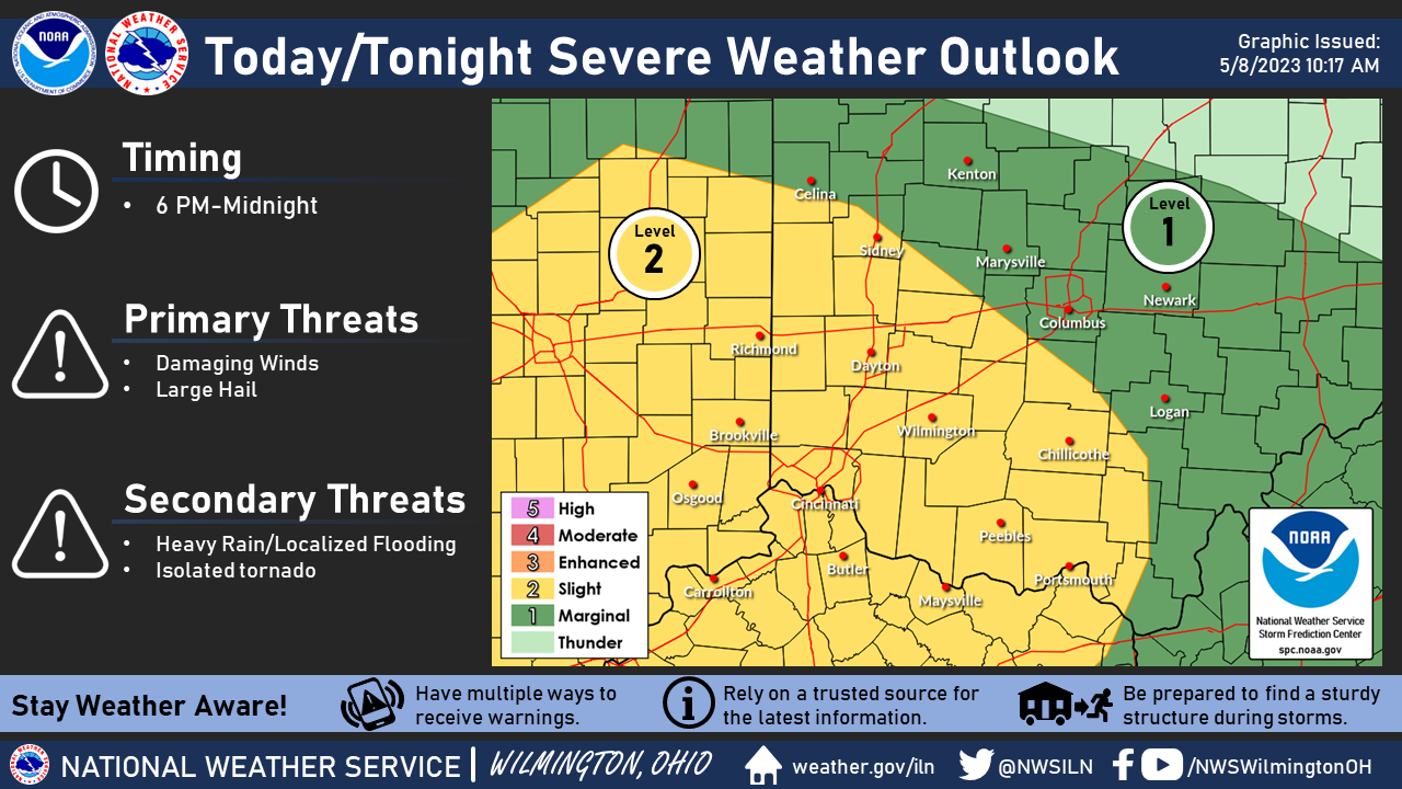 SPC: Severe storms and a few tornadoes possible this afternoon - Scioto ...